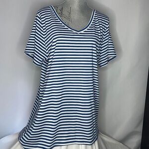 Blue & White Striped Christy Tunic, 2XL, NWT